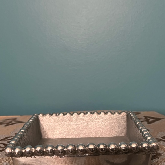 Keane Collection Silver Napkin Box with Beaded Edges - Picture 2 of 3